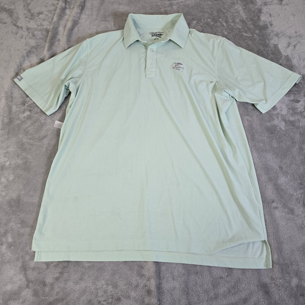 Straight Down Shirt Mens Large Green Golf Polo Activewear Cypress Point Logo